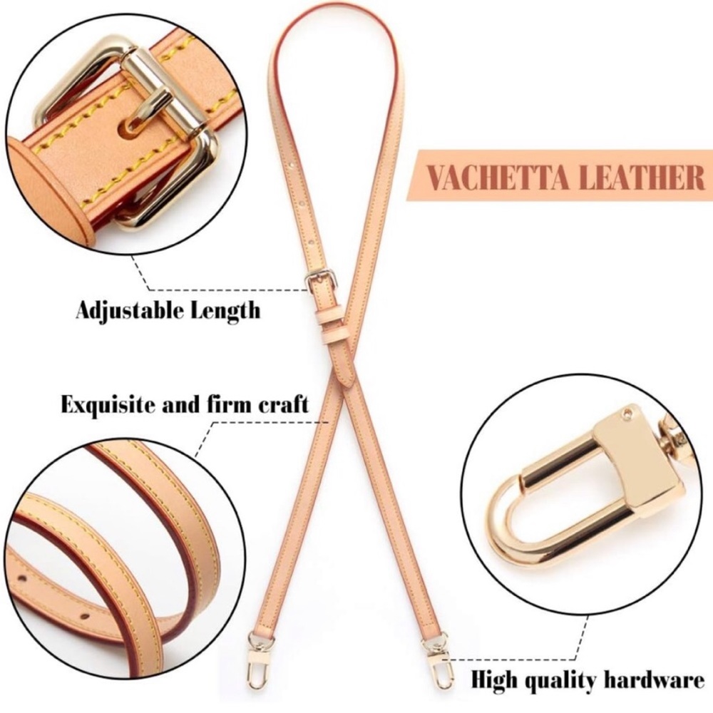Vachetta crossbody strap for LV - Picture 4 of 6